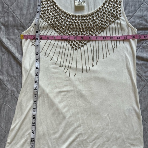 Vocal Brand White Grommet Top M - Picture 6 of 7